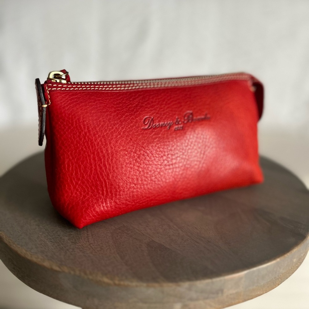 Dooney and Bourke Florentine Leather Cosmetic Case in RED